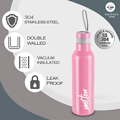Milton New Smarty 900 Thermosteel Water Bottle, 730 ml, Pink
