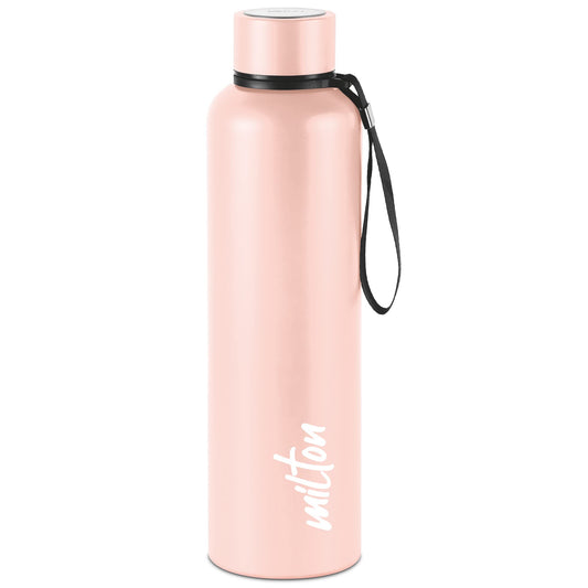 Milton Aura 1000 Thermosteel Bottle, 1.05 Litre, Beige | 24 Hours Hot and Cold | Easy to Carry | Rust & Leak Proof | Tea | Coffee | Office| Gym | Home | Kitchen | Hiking | Trekking | Travel Bottle