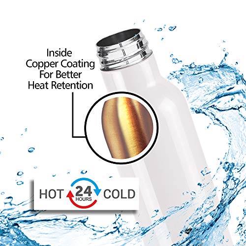 Milton New Smarty 600 Thermosteel Water Bottle, 490 ml, White
