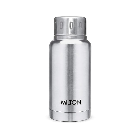 Milton Elfin 160 Thermosteel Hot and Cold Water Bottle, 160 ml, Silver | Leak Proof | Easy to Carry | Office Bottle | Hiking | Trekking | Travel Bottle | Gym | Home | Kitchen Bottle